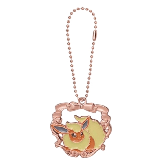 Pokemon Flareon Rose Gold Metal Bag Charm Keychain - Picture 1 of 7